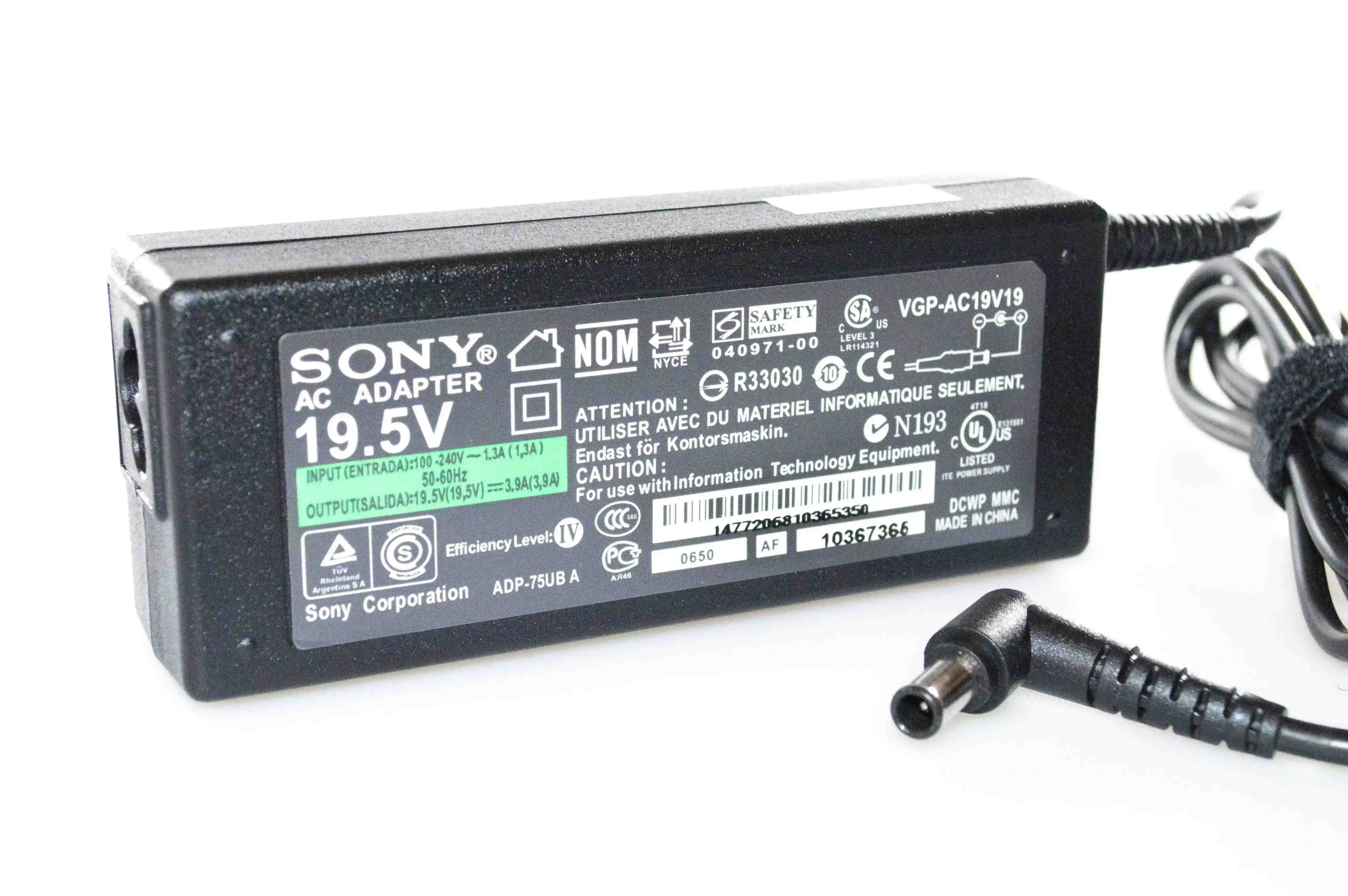 Блок питания Sony Vaio VGP-AC19V38 19.5V 3.9A 76W (6.0*4.4 с иглой)