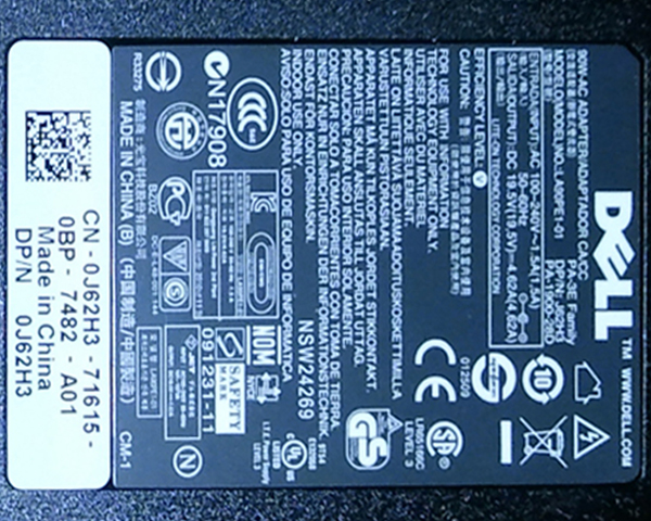 Оригинальная наклейка, указан производитель (DELL), указана модель и партномер